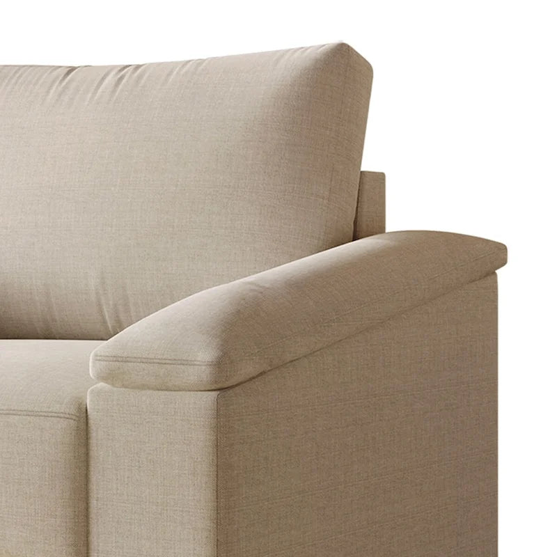 Divanetto imbottito in lino in stile semplice CraftPorch