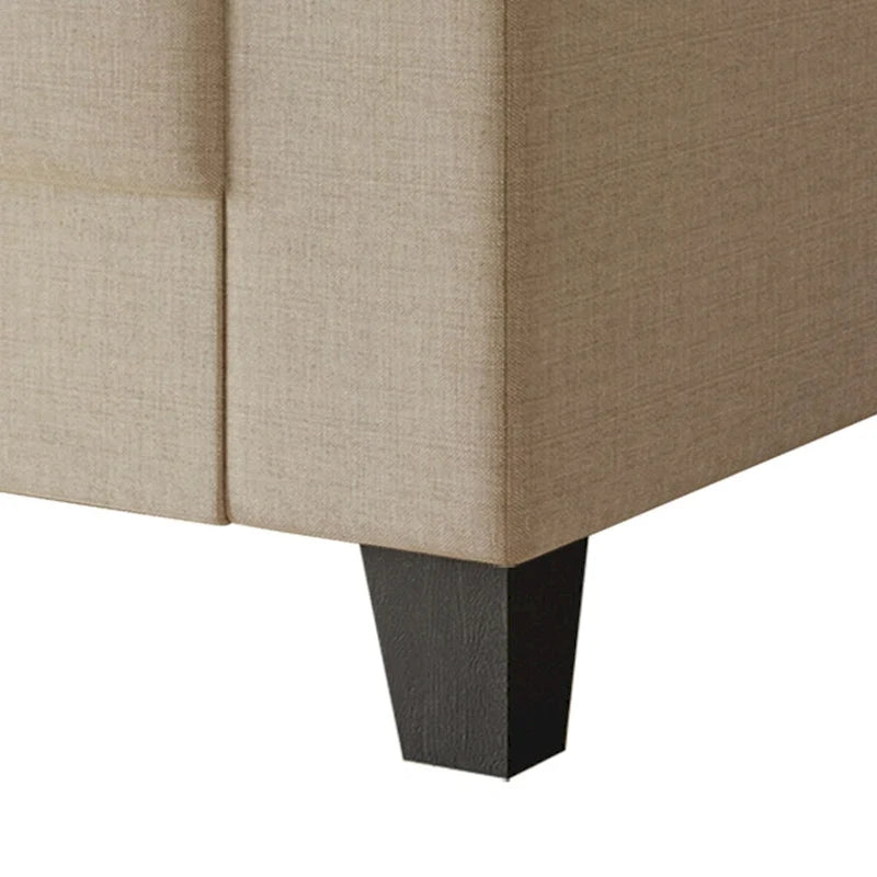Divanetto imbottito in lino in stile semplice CraftPorch