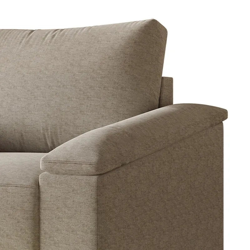 Divanetto imbottito in lino in stile semplice CraftPorch