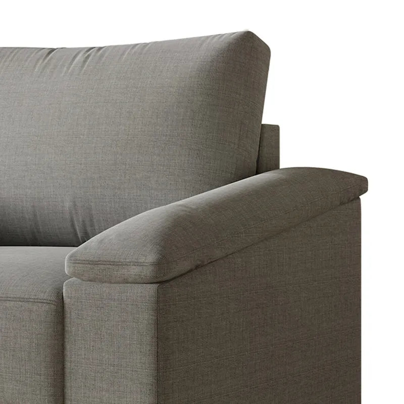 Divanetto imbottito in lino in stile semplice CraftPorch
