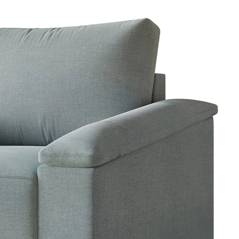 Divanetto imbottito in lino in stile semplice CraftPorch