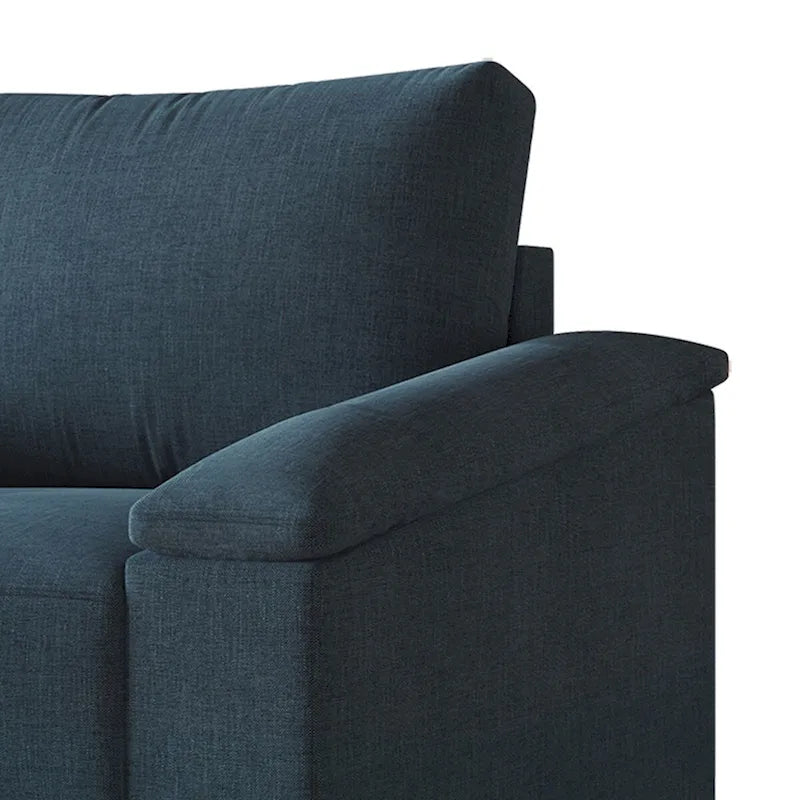 Divanetto imbottito in lino in stile semplice CraftPorch