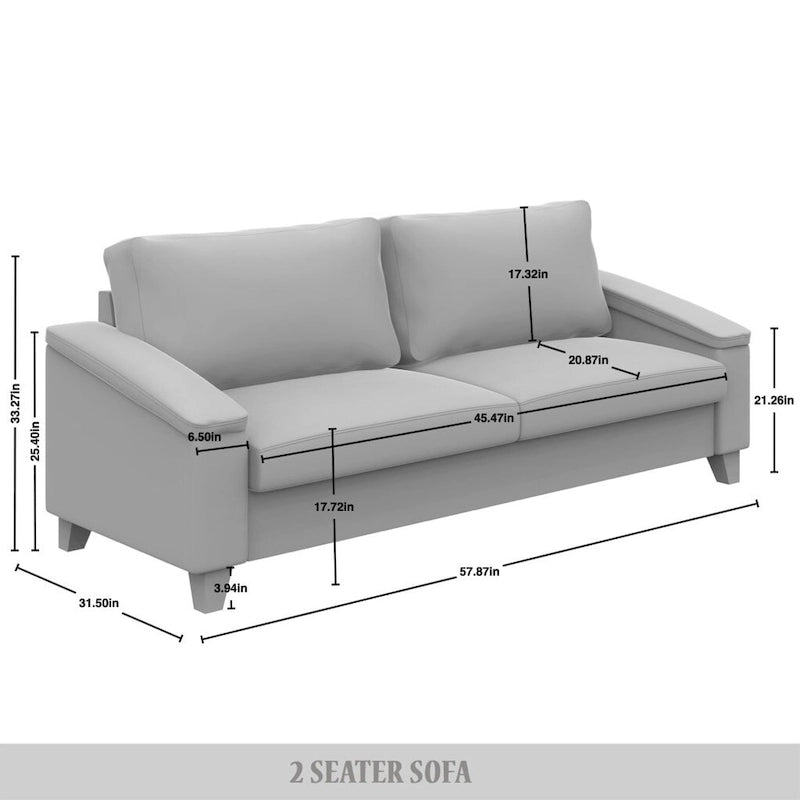 Divanetto imbottito in lino in stile semplice CraftPorch