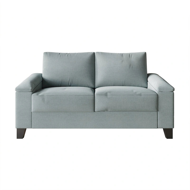 Divanetto imbottito in lino in stile semplice CraftPorch
