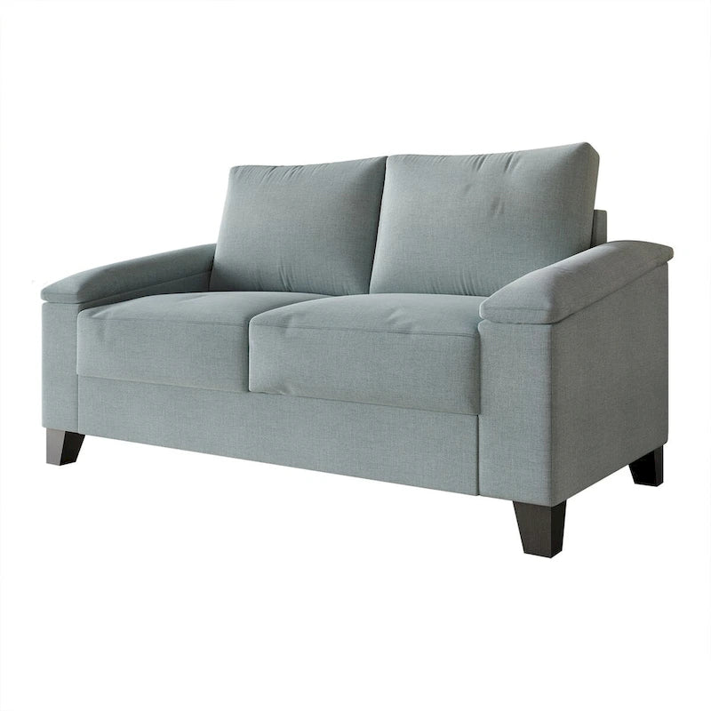 Divanetto imbottito in lino in stile semplice CraftPorch