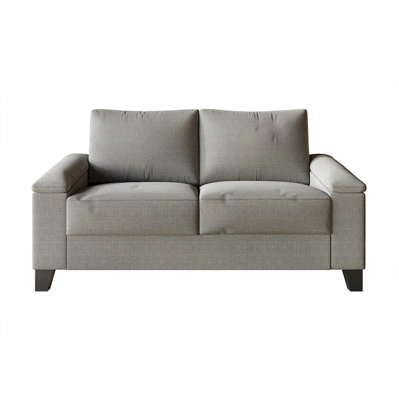 Divanetto imbottito in lino in stile semplice CraftPorch