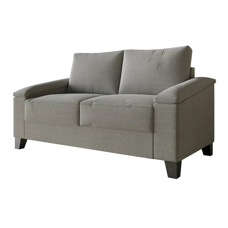 Divanetto imbottito in lino in stile semplice CraftPorch