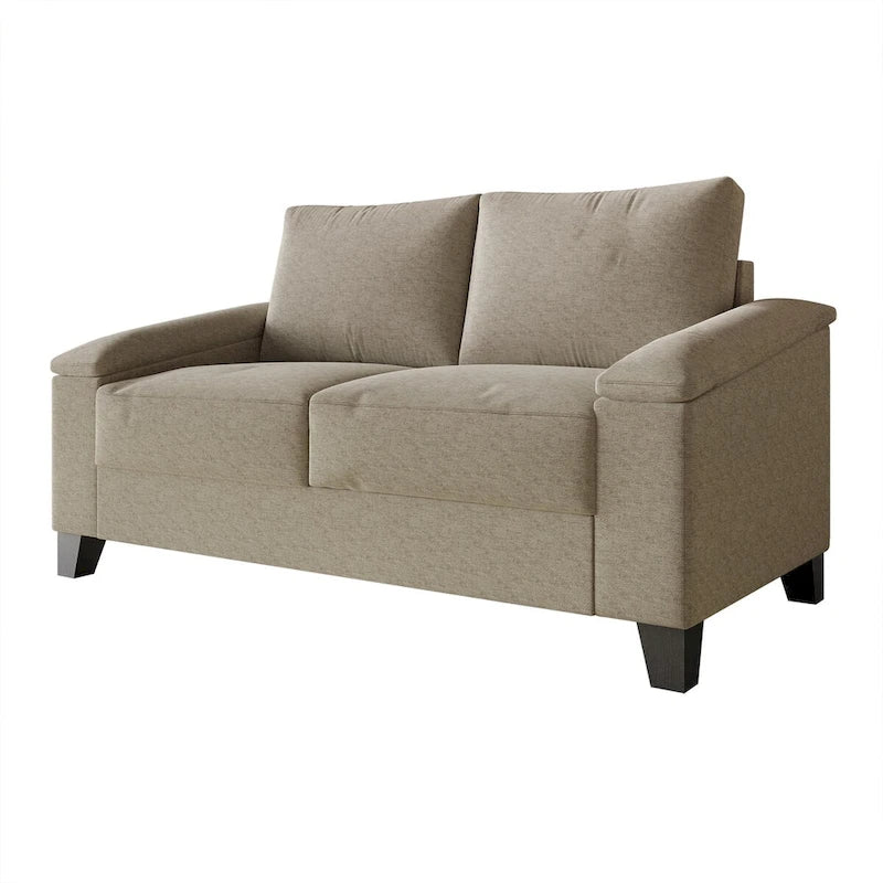 Divanetto imbottito in lino in stile semplice CraftPorch