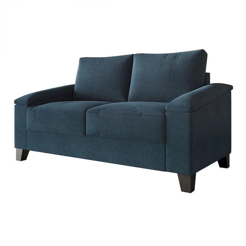 Divanetto imbottito in lino in stile semplice CraftPorch
