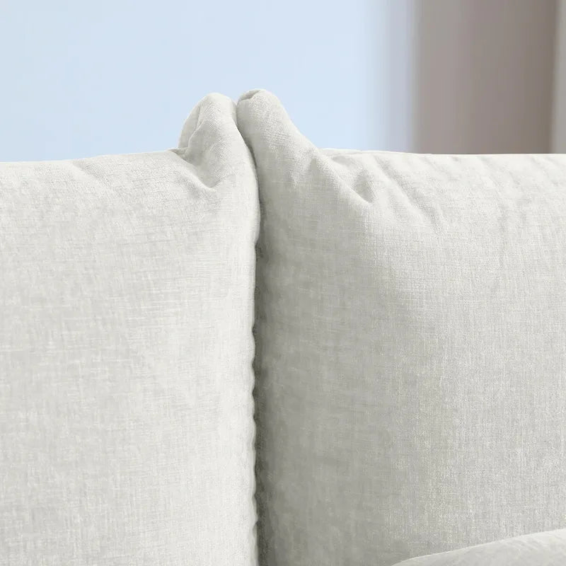 130.7 L-shape Chenille Modular Sofa Modern Sectional Semi-firm Sofa Couch with Ottoman