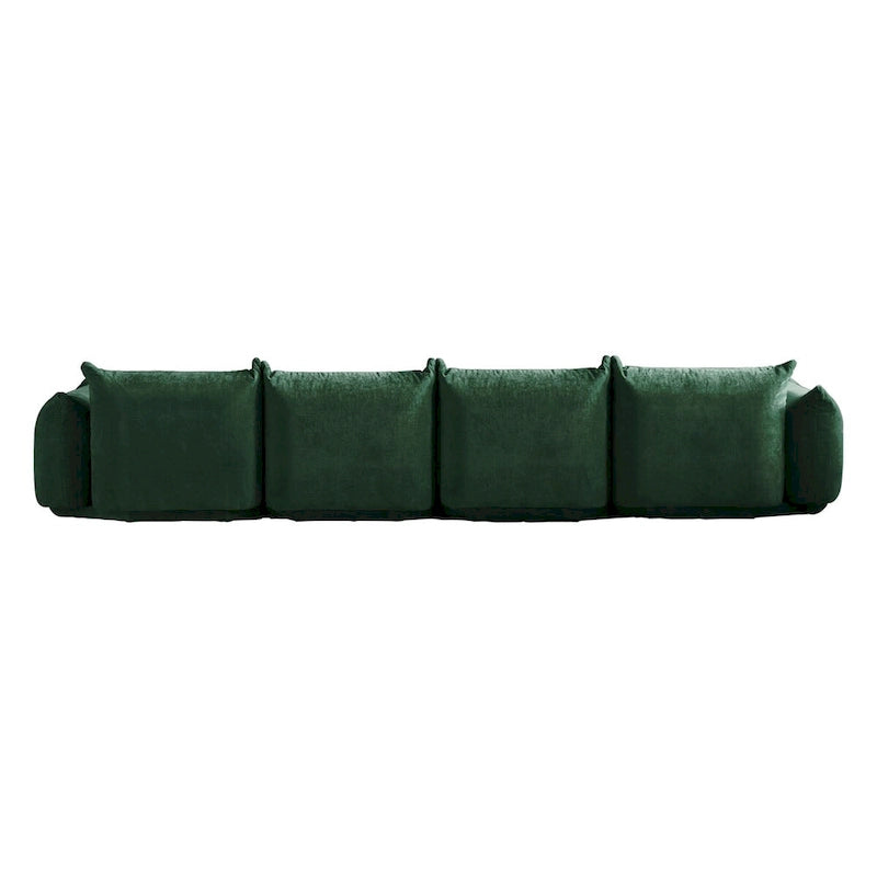 130.7 L-shape Chenille Modular Sofa Modern Sectional Semi-firm Sofa Couch with Ottoman