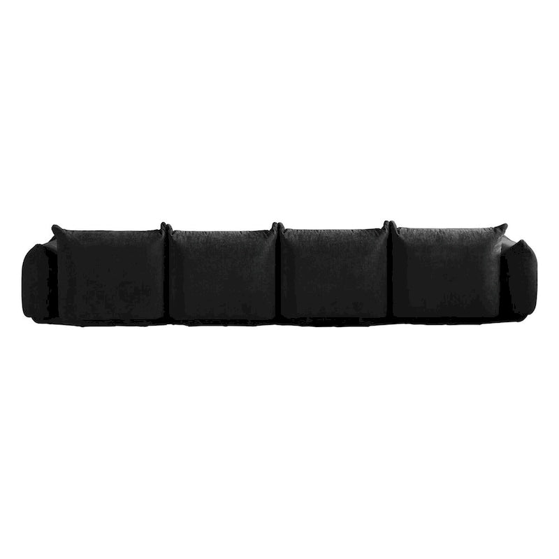 130.7 L-shape Chenille Modular Sofa Modern Sectional Semi-firm Sofa Couch with Ottoman