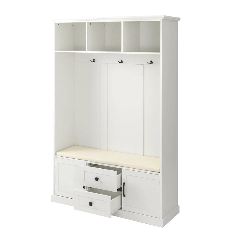 Appendiabiti da ingresso 3-in-1 con 3 ganci e panca portaoggetti - 47.24L x 70.9A x 15.74P