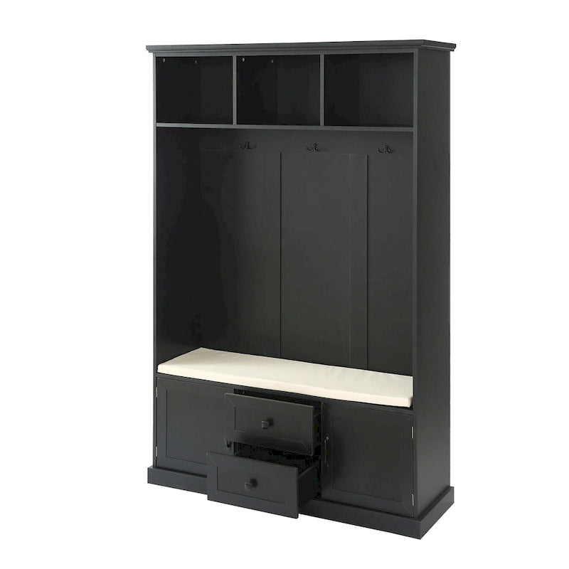 Appendiabiti da ingresso 3-in-1 con 3 ganci e panca portaoggetti - 47.24L x 70.9A x 15.74P