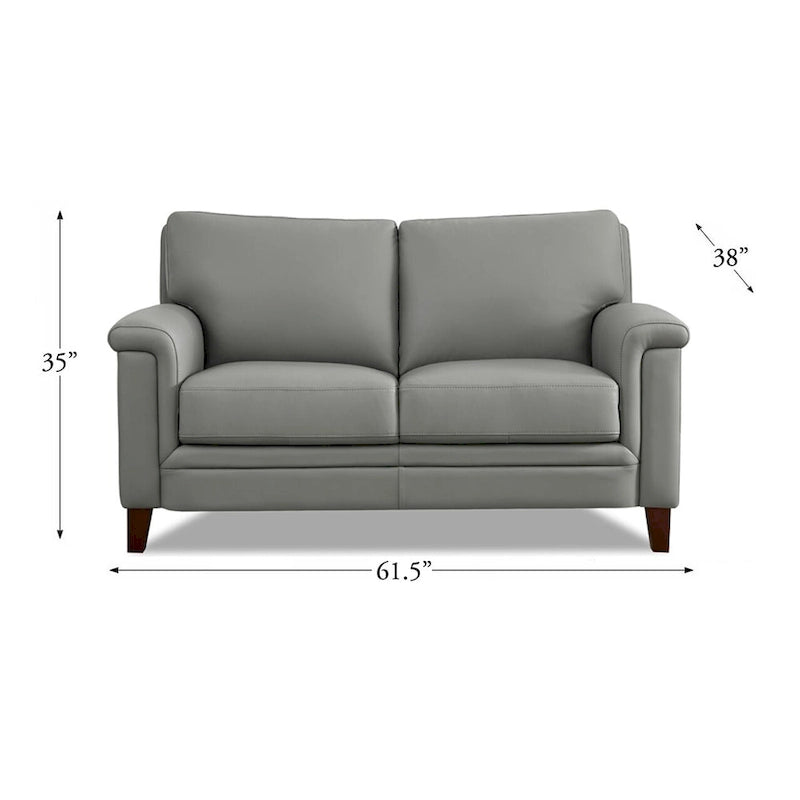 Set divano, divanetto e poltrona in pelle pieno fiore con memory foam e molle Hydeline Westcott