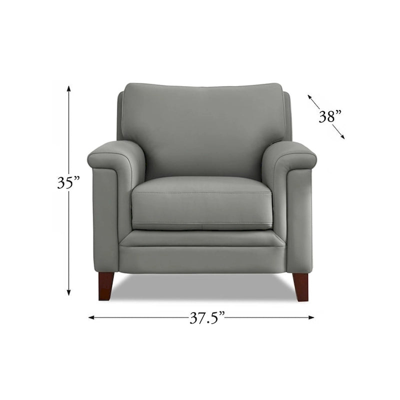 Set divano, divanetto e poltrona in pelle pieno fiore con memory foam e molle Hydeline Westcott