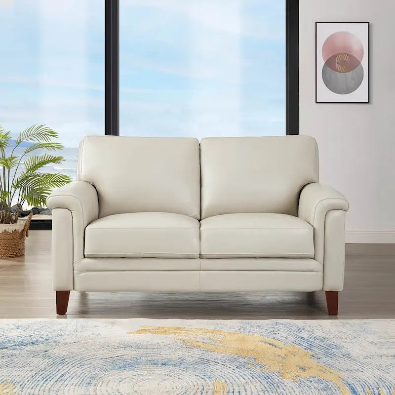 Set divano, divanetto e poltrona in pelle pieno fiore con memory foam e molle Hydeline Westcott