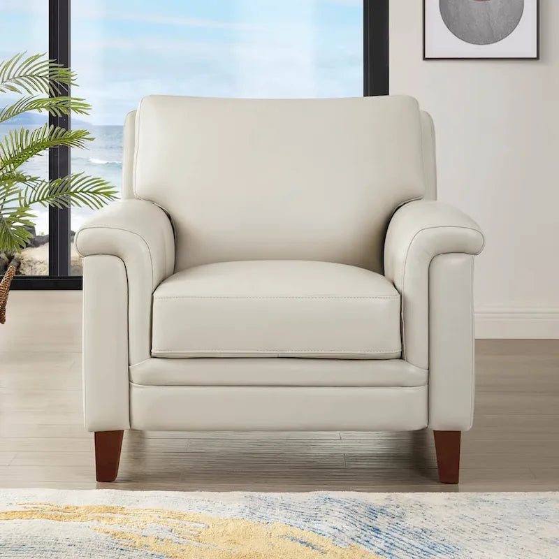 Set divano, divanetto e poltrona in pelle pieno fiore con memory foam e molle Hydeline Westcott
