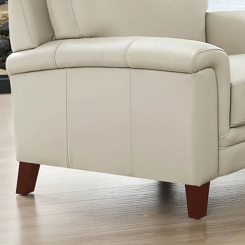 Set divano, divanetto e poltrona in pelle pieno fiore con memory foam e molle Hydeline Westcott