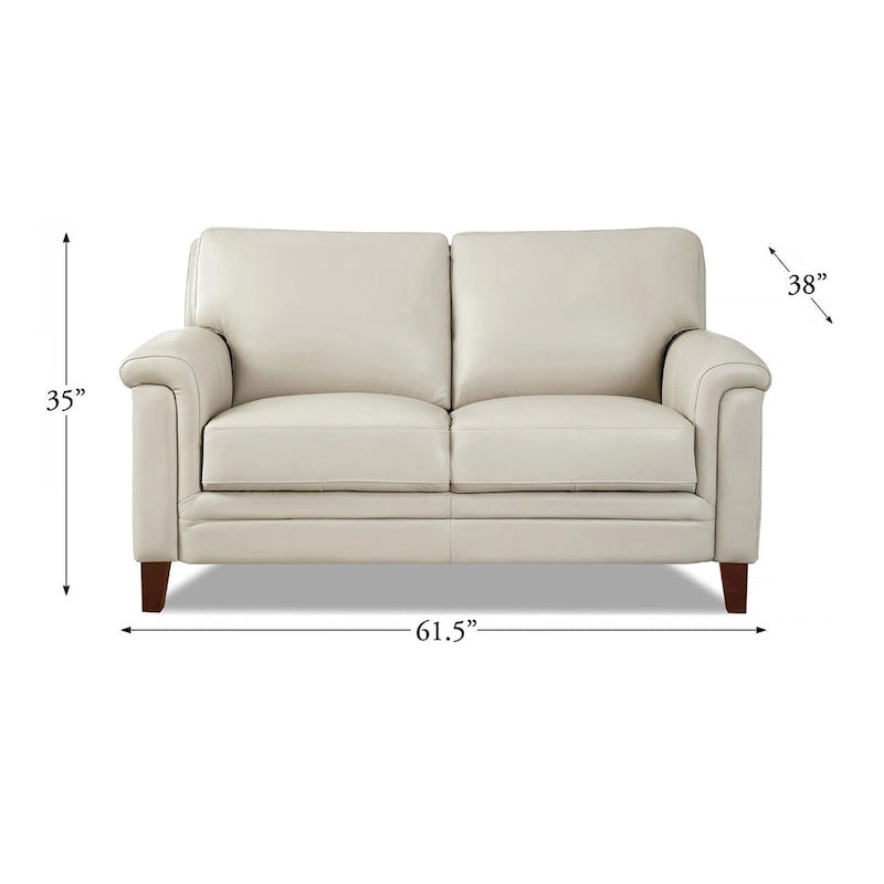 Set divano, divanetto e poltrona in pelle pieno fiore con memory foam e molle Hydeline Westcott