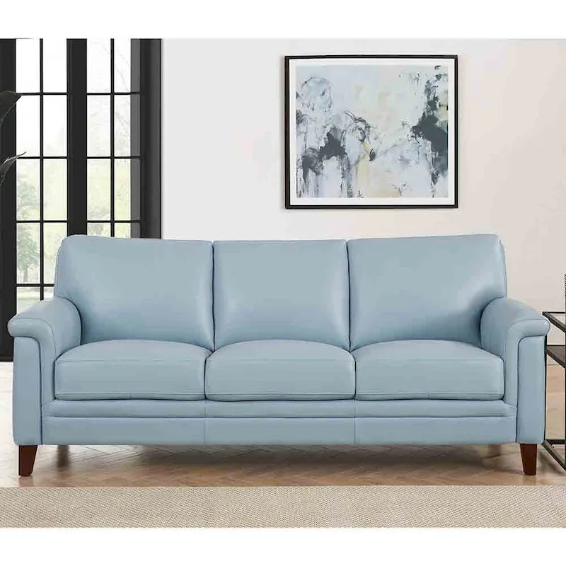 Set divano, divanetto e poltrona in pelle pieno fiore con memory foam e molle Hydeline Westcott