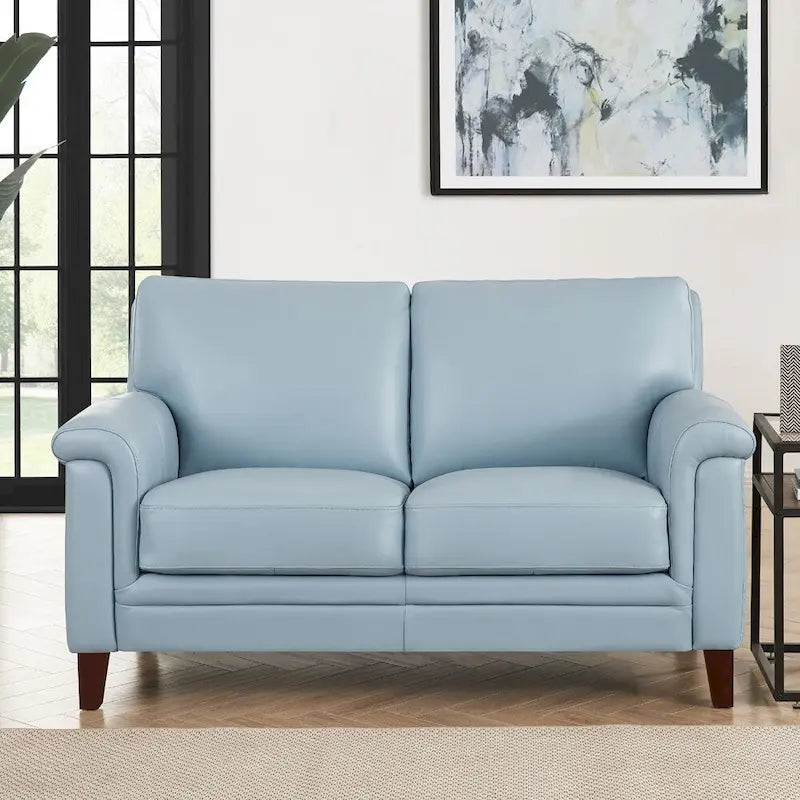 Set divano, divanetto e poltrona in pelle pieno fiore con memory foam e molle Hydeline Westcott