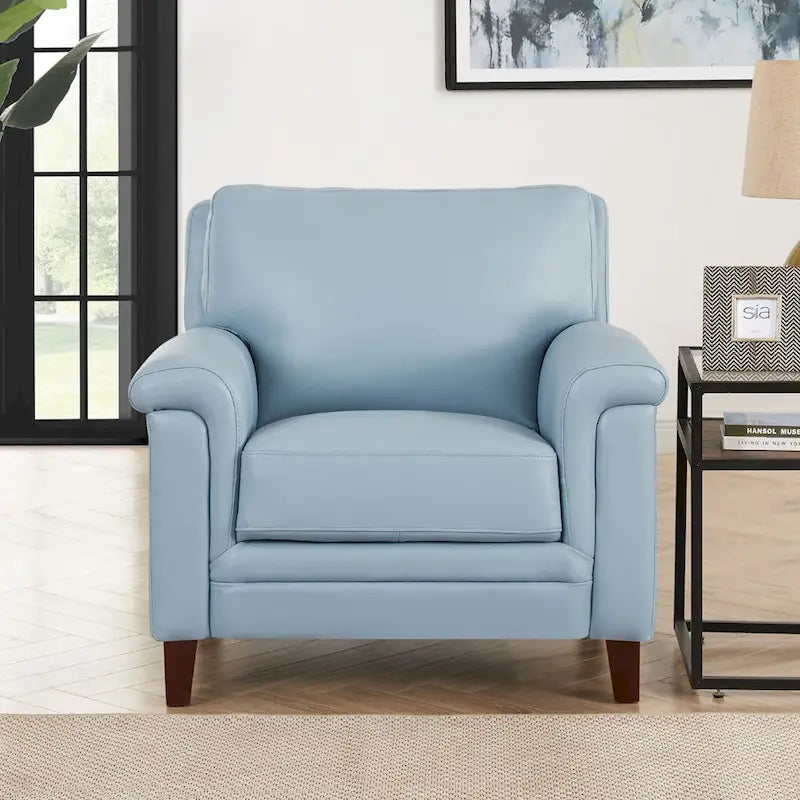 Set divano, divanetto e poltrona in pelle pieno fiore con memory foam e molle Hydeline Westcott