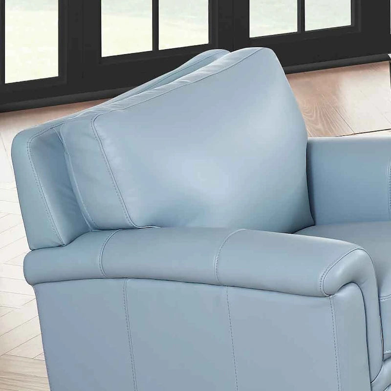 Set divano, divanetto e poltrona in pelle pieno fiore con memory foam e molle Hydeline Westcott