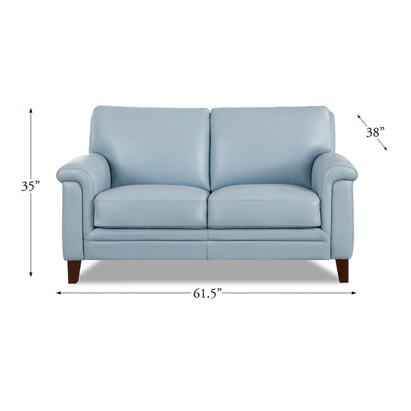 Set divano, divanetto e poltrona in pelle pieno fiore con memory foam e molle Hydeline Westcott