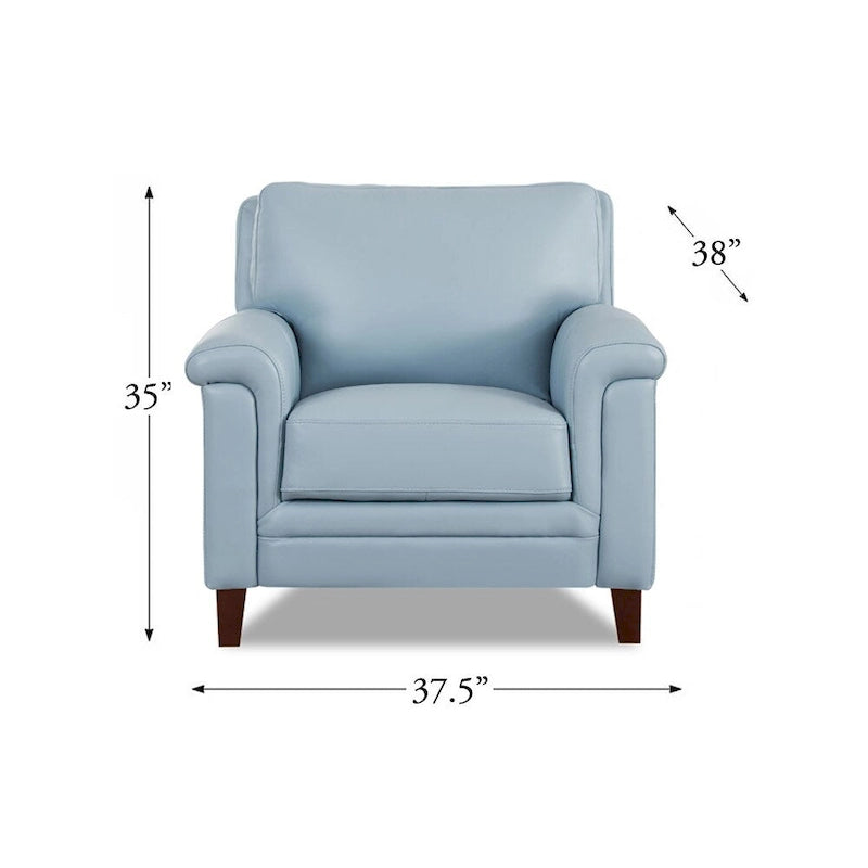 Set divano, divanetto e poltrona in pelle pieno fiore con memory foam e molle Hydeline Westcott