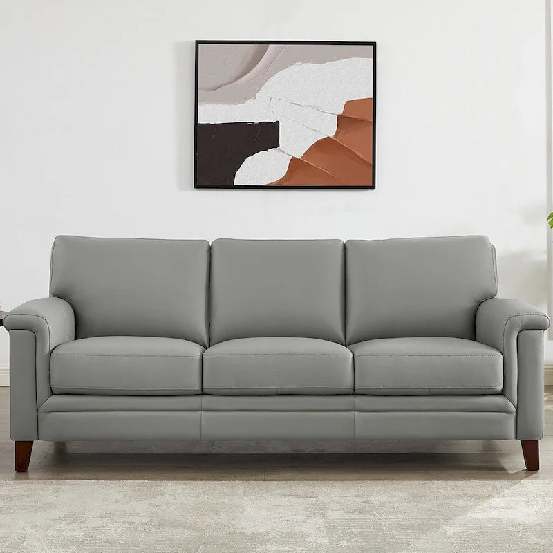Set divano, divanetto e poltrona in pelle pieno fiore con memory foam e molle Hydeline Westcott