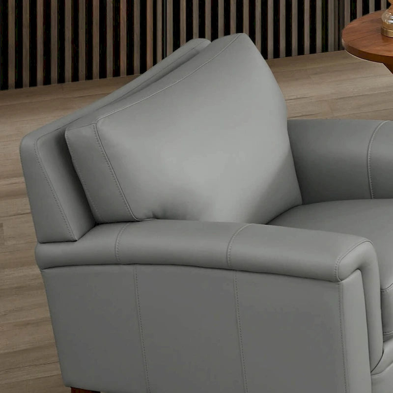 Set divano, divanetto e poltrona in pelle pieno fiore con memory foam e molle Hydeline Westcott