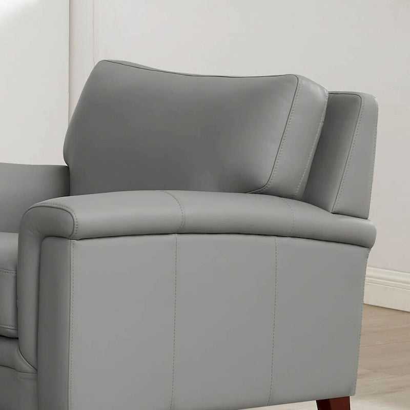 Set divano, divanetto e poltrona in pelle pieno fiore con memory foam e molle Hydeline Westcott