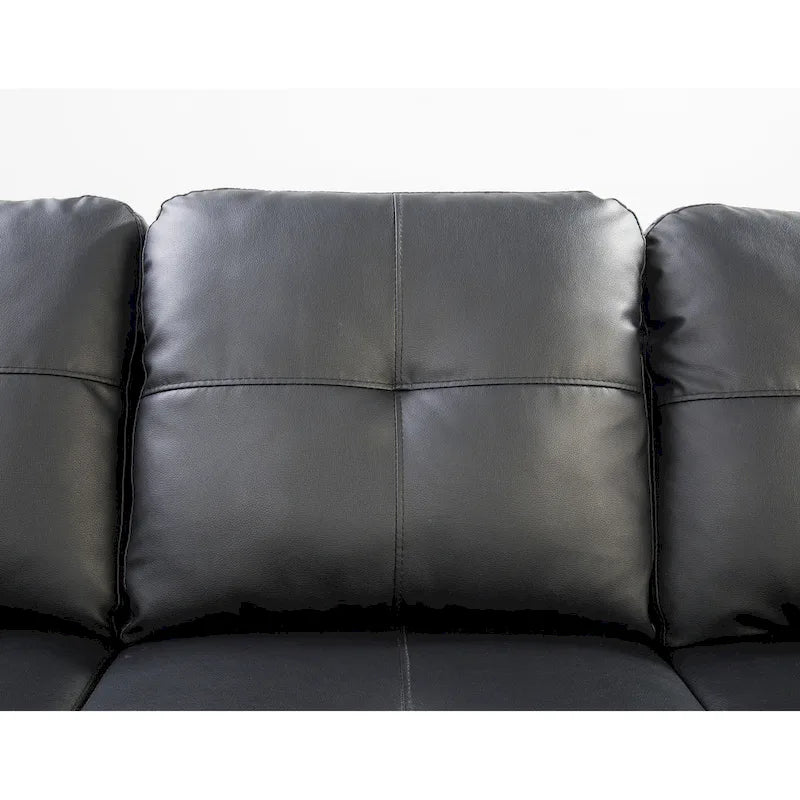 Divano sezionale Irine in similpelle con pouf - 98W x 71D x 33H