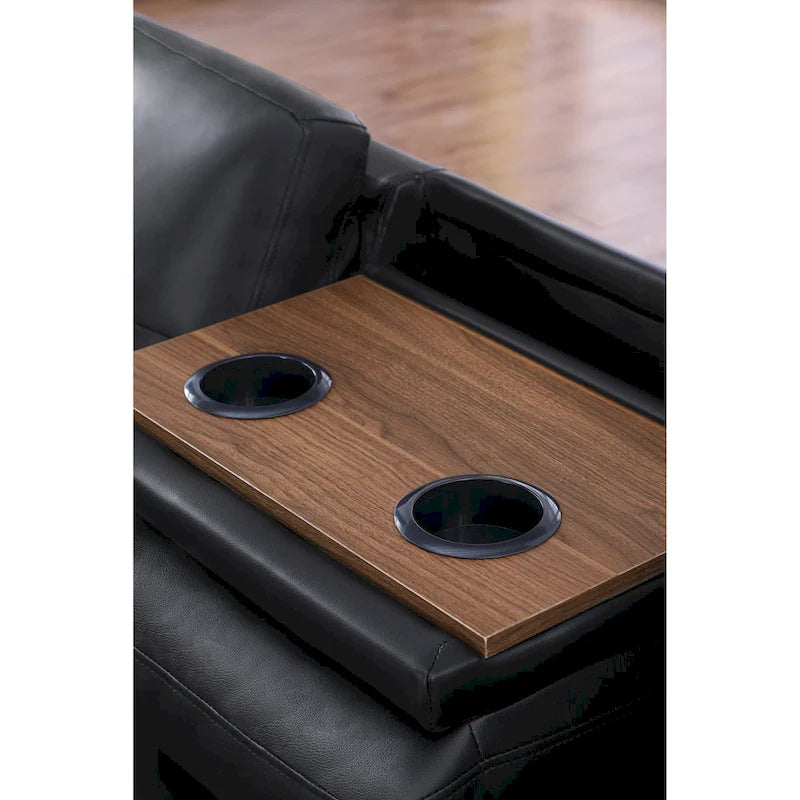 Divano sezionale Irine in similpelle con pouf - 98W x 71D x 33H