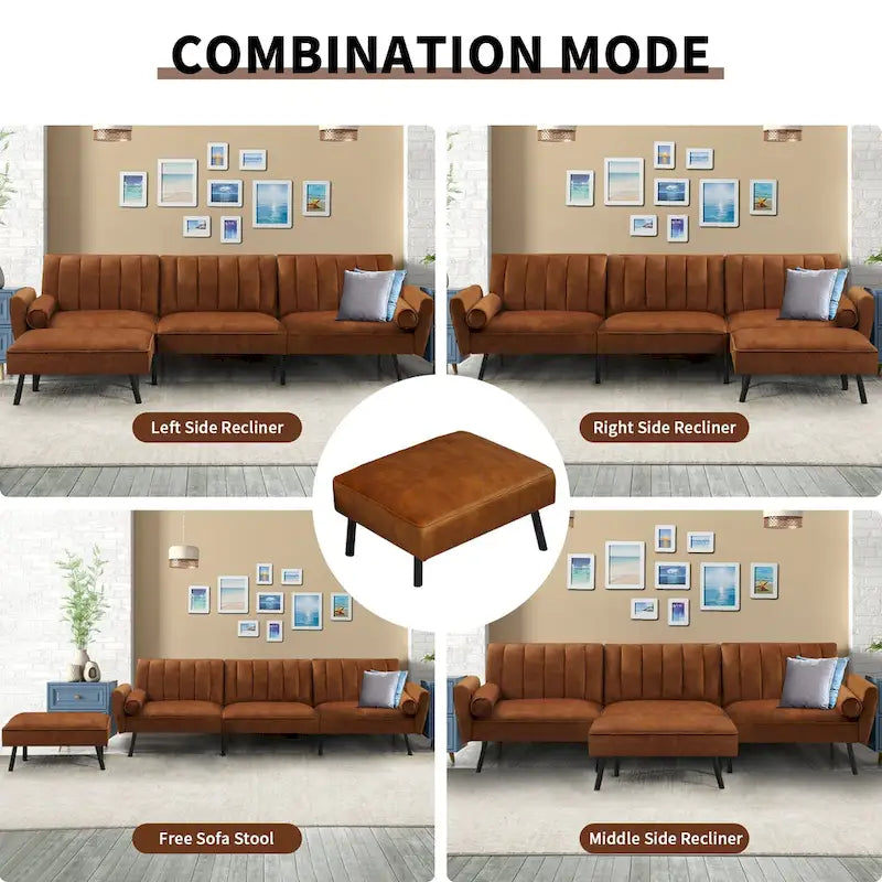 Divano Letto Convertibile Futon con Chaise Ottomana per Ufficio, Divano Letto Futon in Velluto