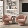 SEYNAR Sedia a botte girevole rotonda imbottita in velluto moderno Glam per soggiorno, set da 2