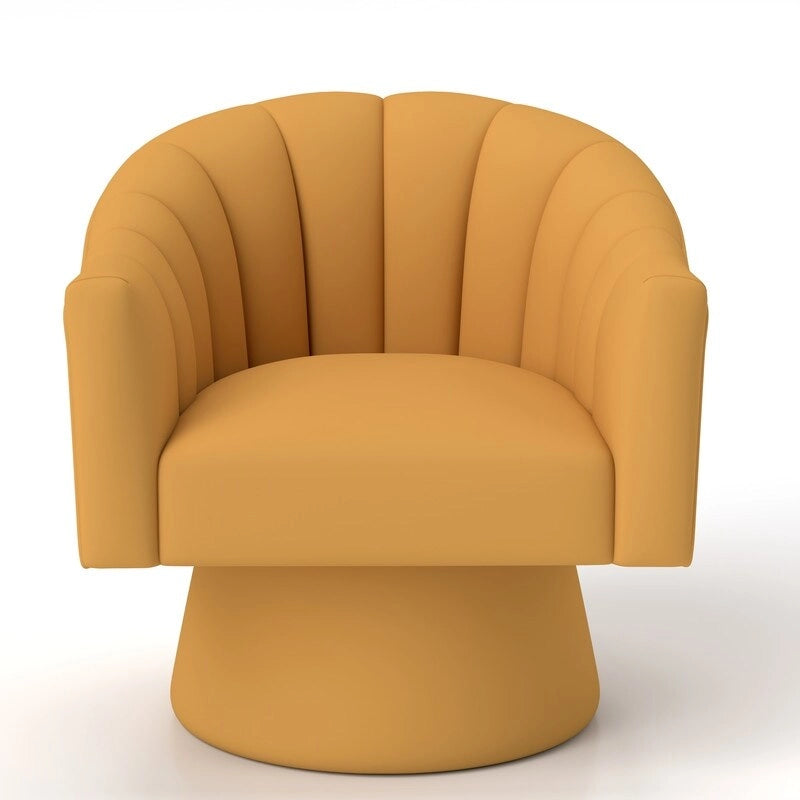 SEYNAR Sedia a botte girevole rotonda imbottita in velluto moderno Glam per soggiorno, set da 2