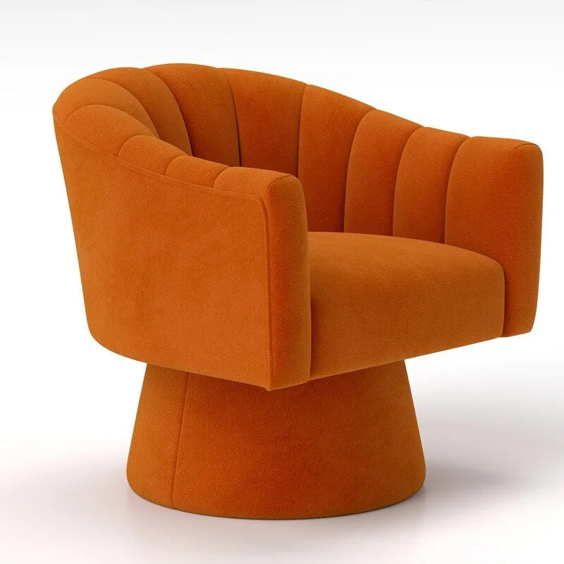 SEYNAR Sedia a botte girevole rotonda imbottita in velluto moderno Glam per soggiorno, set da 2