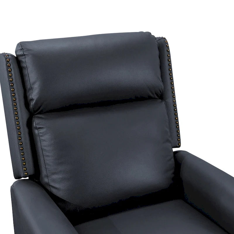 COZYMAN Mid-century Genuine Leather Recliner Push Back Adjustable Recliner Chairs with Comfortable Arms Set of 2