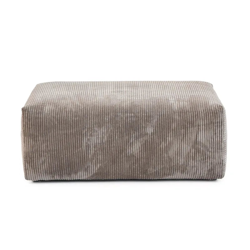Comfy Corduroy Upholstered Deep Seat Sofa & Couch With Wood Legs and 4 Pillows