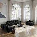 Modern Chenille Upholstery 3 Pieces Sofa Sets for Living Room Include Armchair, Loveseat and Three Seaters Couch