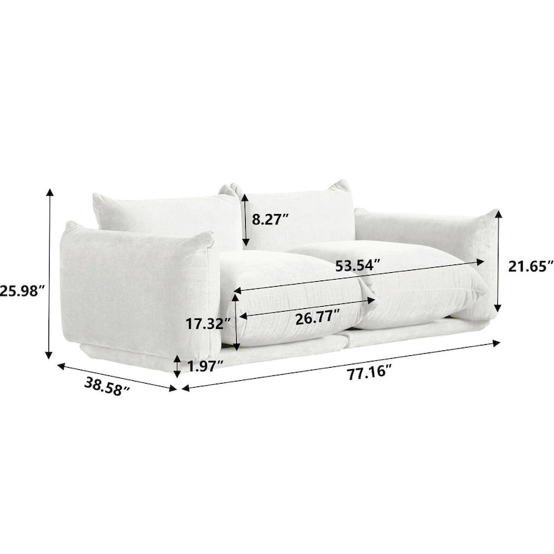 Modern Chenille Upholstery 3 Pieces Sofa Sets for Living Room Include Armchair, Loveseat and Three Seaters Couch