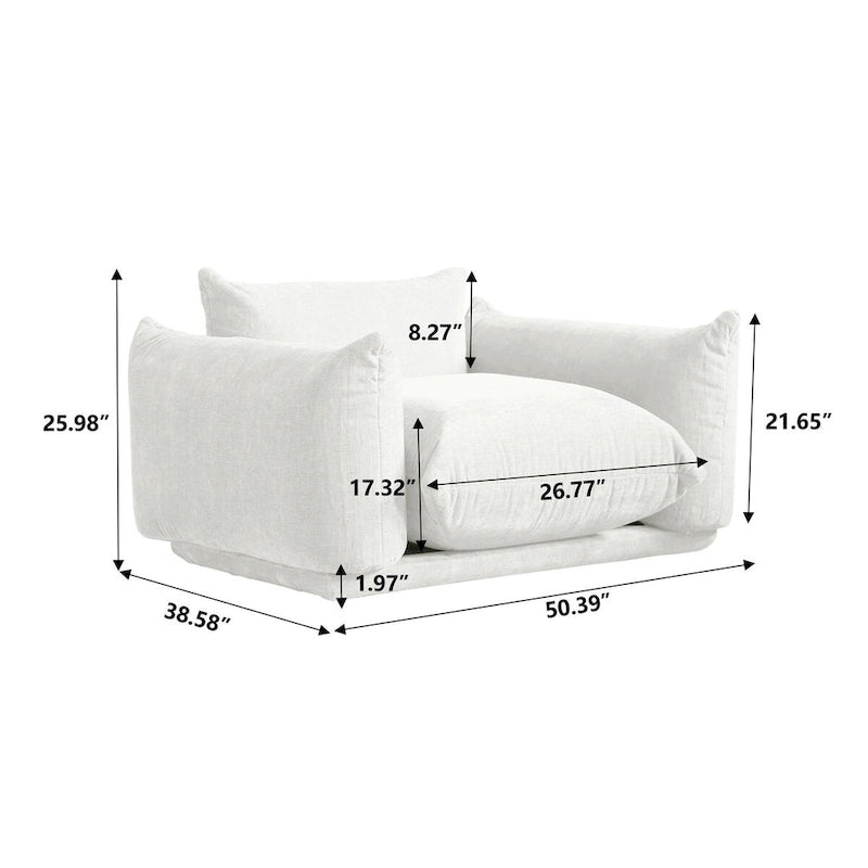 Modern Chenille Upholstery 3 Pieces Sofa Sets for Living Room Include Armchair, Loveseat and Three Seaters Couch
