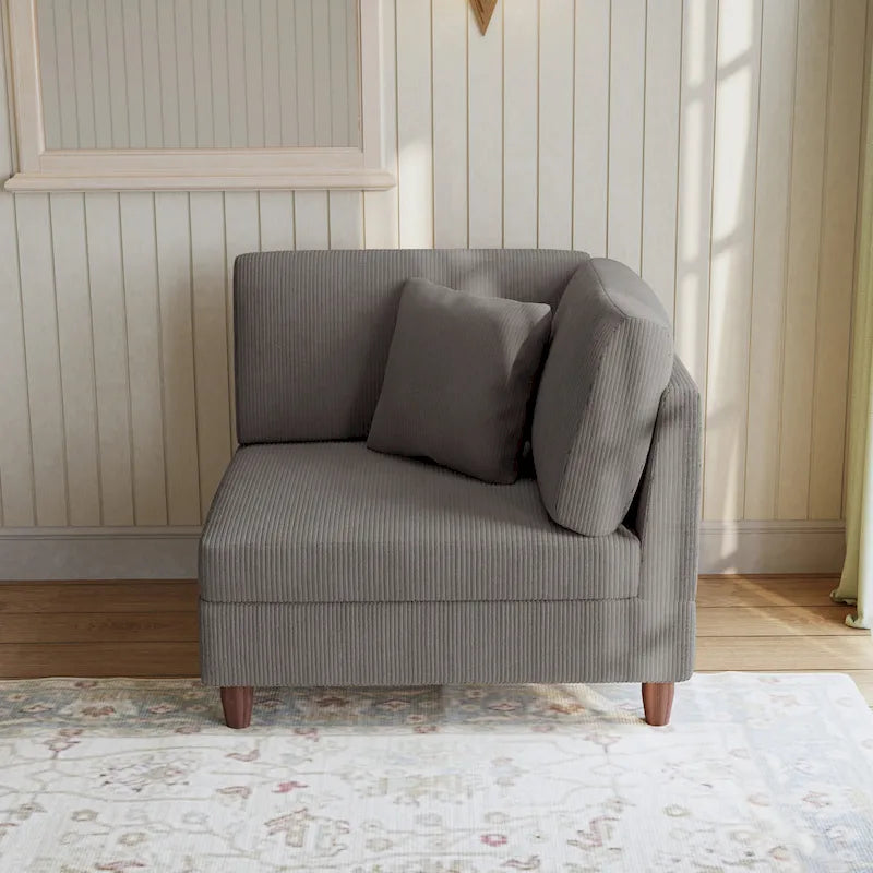 Divano sezionale modulare con contenitore oversize