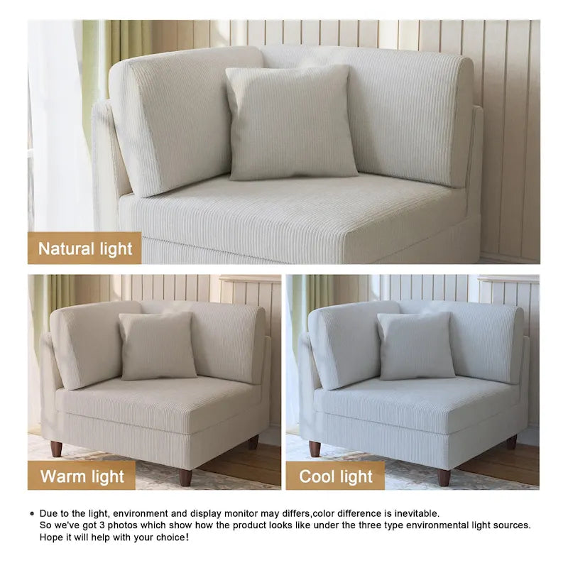 Divano sezionale modulare con contenitore oversize