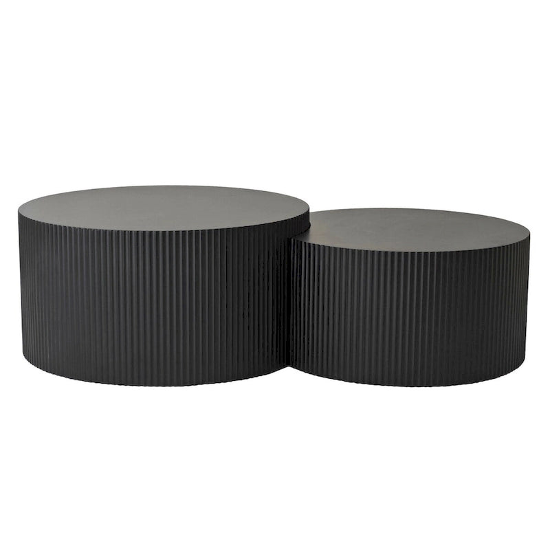 Vertical Stripe Design Nesting Coffee Table Set