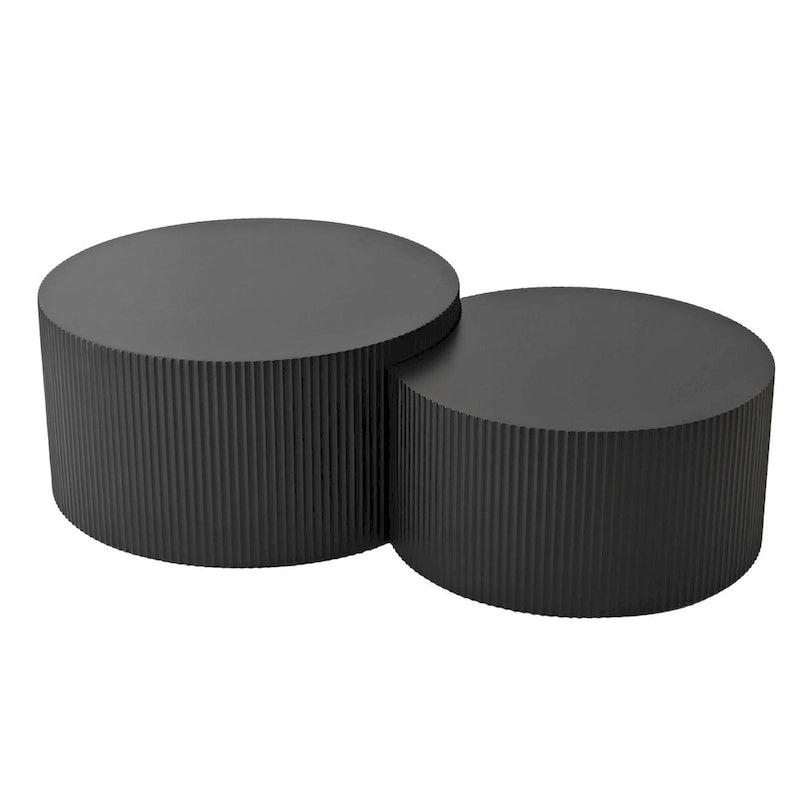 Vertical Stripe Design Nesting Coffee Table Set