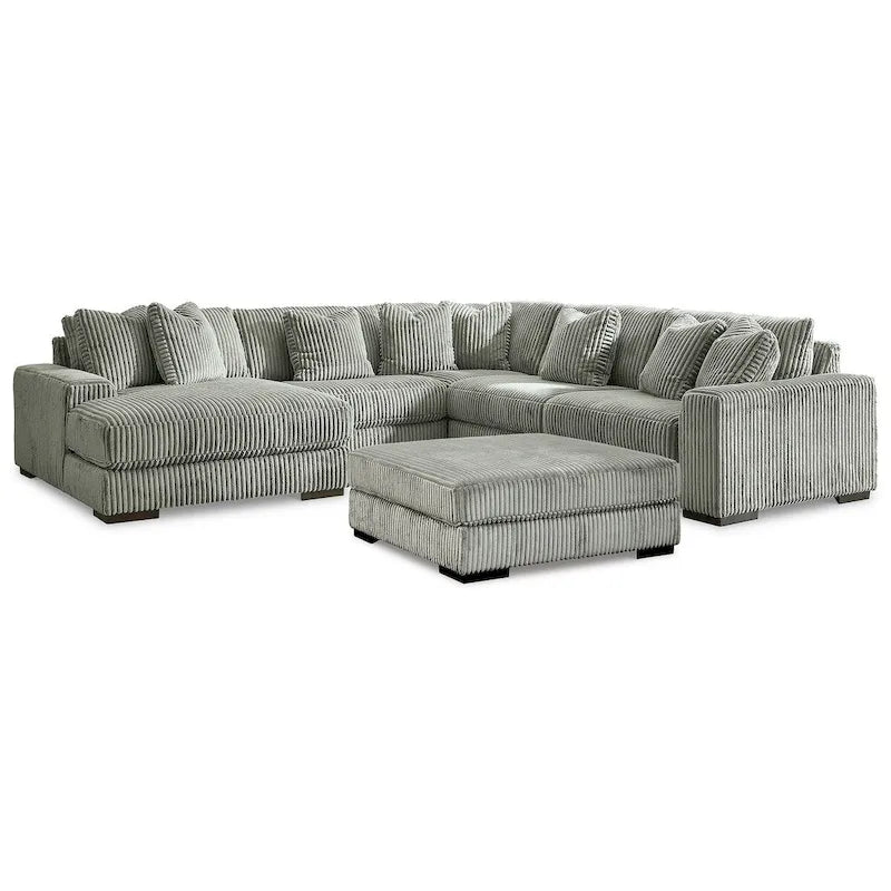 Signature Design by Ashley Lindyn Fog Divano sezionale a 5 pezzi con pouf - 133 L x 133 P x 38 A