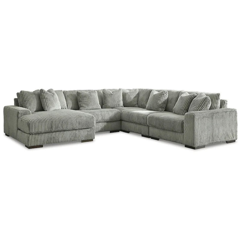 Signature Design by Ashley Lindyn Fog Divano sezionale a 5 pezzi con pouf - 133 L x 133 P x 38 A